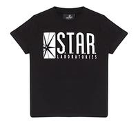 DC Comics The Flash Star Labs Logo T-Shirt, Kids, 3-15 Years, Black, Official Merchandise