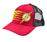 DC Comics The Flash Trucker Hat, Adult Baseball Cap with Curved Brim, Red, One Size, Red, One Size