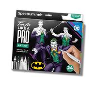 DC Comics The Joker Art Colouring Set - Fan-Art Like a Pro Kit by Spectrum Noir -24 Pieces Including Premium Colouring Book, Art Markers & Liner Pens