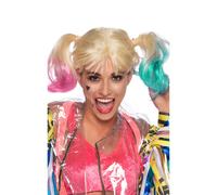 DC Comics Unisex Adult Birds Of Prey Harley Quinn Wig / One Size Blonde/Pink/Blu