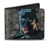 DC Comics Wallet, Bifold, Batman Face Comic Scenes, Vegan Leather | Batman Face Comic Scenes Billfold Credit Card and ID Slots Vegan Leather