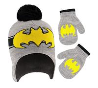 DC Comics Winter Hat, Scarf and Toddler Mitten, Batman Cold Weather Beanie for Boys Ages 2-4, Batman