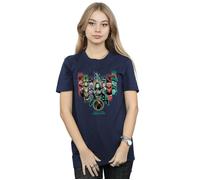DC Comics Women's Aquaman Unite The Kingdoms Cotton Boyfriend T-Shirt in Navy | Size: XL DC Comics Navy XL