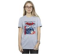 DC Comics Women's Batman Comic Strip Cotton Boyfriend T-Shirt in Grey | Size: 5XL DC Comics Grey 5XL