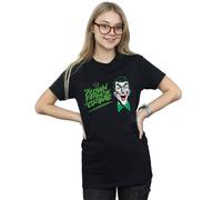 DC Comics Women's Batman Joker The Clown Prince Of Crime Cotton Boyfriend T-Shirt in Black | Size: 5XL DC Comics Black 5XL