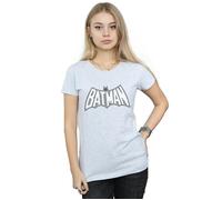 DC Comics Women's Batman Retro Crackle Logo Cotton T-Shirt in Grey | Size: Medium DC Comics Grey M