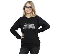 DC Comics Women's Batman Retro Crackle Logo Sweatshirt in Black | Size: Small DC Comics Black S