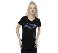 DC Comics Women's Batman v Superman Battle Silhouette Cotton T-Shirt in Black | Size: 2XL DC Comics Black 2XL