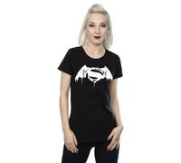 DC Comics Women's Batman v Superman Beaten Logo Cotton T-Shirt in Black | Size: XS DC Comics Black XS