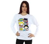 DC Comics Women's Chibi Super Friends Dance Sweatshirt in White | Size: Small DC Comics White S