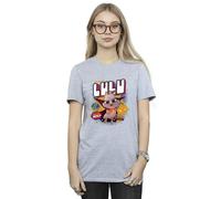 DC Comics Women's DC League Of Super-Pets Lulu Evil Genius Cotton Boyfriend T-Shirt in Grey | Size: 2XL DC Comics Grey 2XL