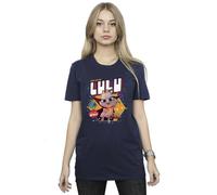 DC Comics Women's DC League Of Super-Pets Lulu Evil Genius Cotton Boyfriend T-Shirt in Navy | Size: 2XL DC Comics Navy 2XL