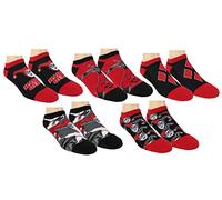 DC Comics Womens Harley Quinn Ankle-No Show Socks 5 Pair Pack - Multi -