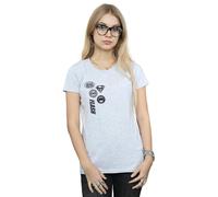 DC Comics Women's Justice League Icons Cluster Cotton T-Shirt in Grey | Size: Medium DC Comics Grey M