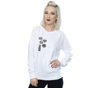 DC Comics Women's Justice League Icons Cluster Sweatshirt in White | Size: Small DC Comics White S