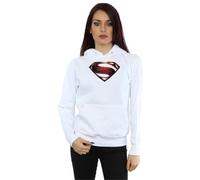 DC Comics Women's Justice League Movie Superman Emblem Hoodie Medium White