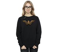 DC Comics Women's Justice League Movie Wonder Woman Emblem Sweatshirt Medium Black