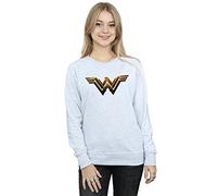 DC Comics Women's Justice League Movie Wonder Woman Emblem Sweatshirt Small Heather Grey