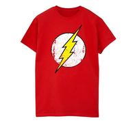 DC Comics Womens/Ladies The Flash Distressed Logo Boyfriend Fit Cotton BI51847