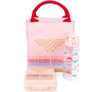 Vanilla Underground Dc Comics Womens Pink Logo & Icon Print Lunch Bag Bottle And Snack Pot (One Size)