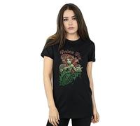 DC Comics Women's Poison Ivy Paisley Boyfriend Fit T-Shirt Black Large
