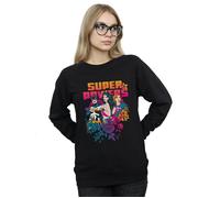 DC Comics Women's Super Powers Neon Floral Sweatshirt in Black | Size: Large DC Comics Black L