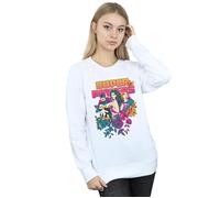 DC Comics Women's Super Powers Neon Floral Sweatshirt in White | Size: Medium DC Comics White M