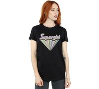 DC Comics Women's Supergirl Pastel Logo Cotton Boyfriend T-Shirt in Black | Size: Medium DC Comics Black M