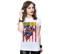 DC Comics Women's Superman Flight Cotton T-Shirt in White | Size: Small DC Comics White S