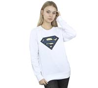 DC Comics Women's Superman Indigo Blue Logo Sweatshirt in White | Size: Medium DC Comics White M