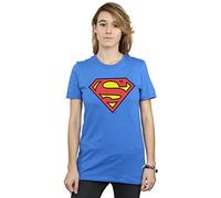 DC Comics Women's Superman Logo Boyfriend Fit T-Shirt Royal Blue Small