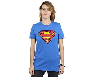 DC Comics Women's Superman Logo Boyfriend Fit T-Shirt Royal Blue Small
