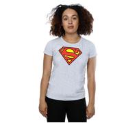 DC Comics Women's Superman Logo Cotton T-Shirt in Grey | Size: Large DC Comics Grey L