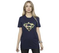 DC Comics Women's Superman My Mum My Hero Cotton Boyfriend T-Shirt in Navy | Size: 2XL DC Comics Navy 2XL