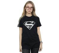 DC Comics Women's Superman Spot Logo Cotton Boyfriend T-Shirt in Black | Size: 2XL DC Comics Black 2XL