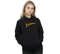 DC Comics Women's Superman Telescopic Crackle Logo Hoodie in Black | Size: Medium DC Comics Black M
