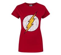 DC Comics Women's The Flash Flash Logo Short Sleeved T-Shirt | Red | Size: 2XL DC Comics Red 2XL