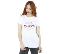 DC Comics Women's The Flash Multiverse Rings Cotton Boyfriend T-Shirt in White | Size: Large DC Comics White L