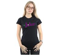 DC Comics Women's The Joker Text Logo Cotton T-Shirt in Black | Size: Medium DC Comics Black M