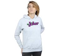 DC Comics Women's The Joker Text Logo Hoodie in Grey | Size: Medium DC Comics Grey M