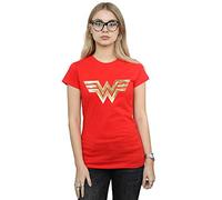 DC Comics Women's Wonder Woman 84 Gold Emblem T-Shirt Red Large