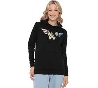 DC Comics Women's Wonder Woman Basic Logo Gradient Pullover Hoodie in Black | Size: Medium DC Comics Black M