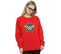 DC Comics Women's Wonder Woman Circle Logo Sweatshirt Red Small