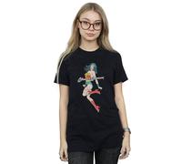 DC Comics Women's Wonder Woman Jump Cotton Boyfriend T-Shirt in Black | Size: 2XL DC Comics Black 2XL