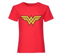 DC Comics Women's Wonder Woman Logo Fitted T-Shirt in Red | Size: Small DC Comics Red S