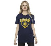DC Comics Women's Wonder Woman Play Like A Champion Cotton Boyfriend T-Shirt in Navy | Size: Medium DC Comics Navy M
