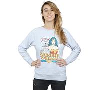 DC Comics Women's Wonder Woman Posing Sweatshirt X-Large Heather Grey