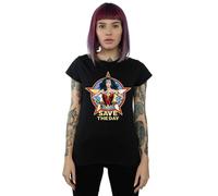 DC Comics Women's Wonder Woman 84 Star Design Cotton T-Shirt in Black | Size: XL DC Comics Black XL