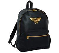 DC Comics Wonder Woman Backpack Adults Kids Large Black A4 Faux Leather College Girls Work Rucksack + USB Port
