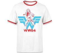 DC Comics Wonder Woman Barbara Unisex Ringer T-Shirt - White / Red | Size: Large DC Comics Red L